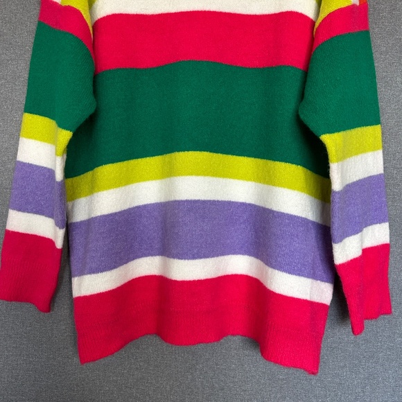 Jodifl size L pull on sweater colorful striped wool blend oversized - Picture 4 of 12